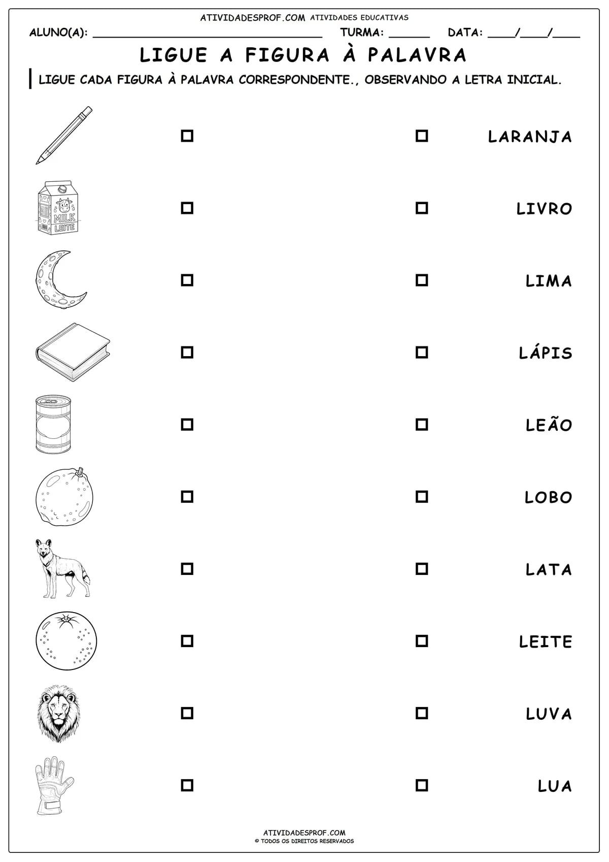 LIGUE A FIGURA À PALAVRA