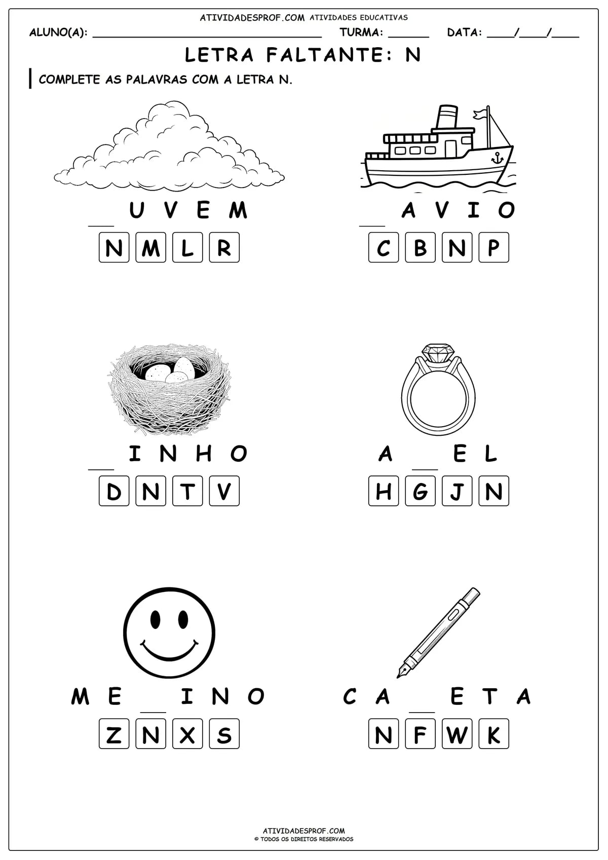 LETRA FALTANTE: N
