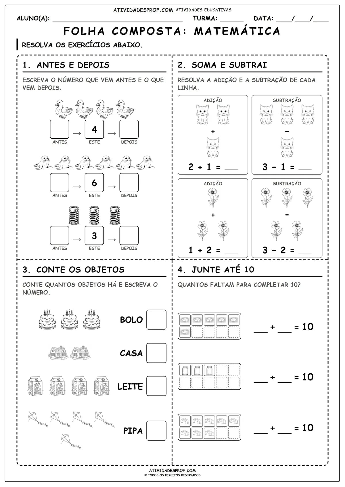 FOLHA COMPOSTA: MATEMÁTICA