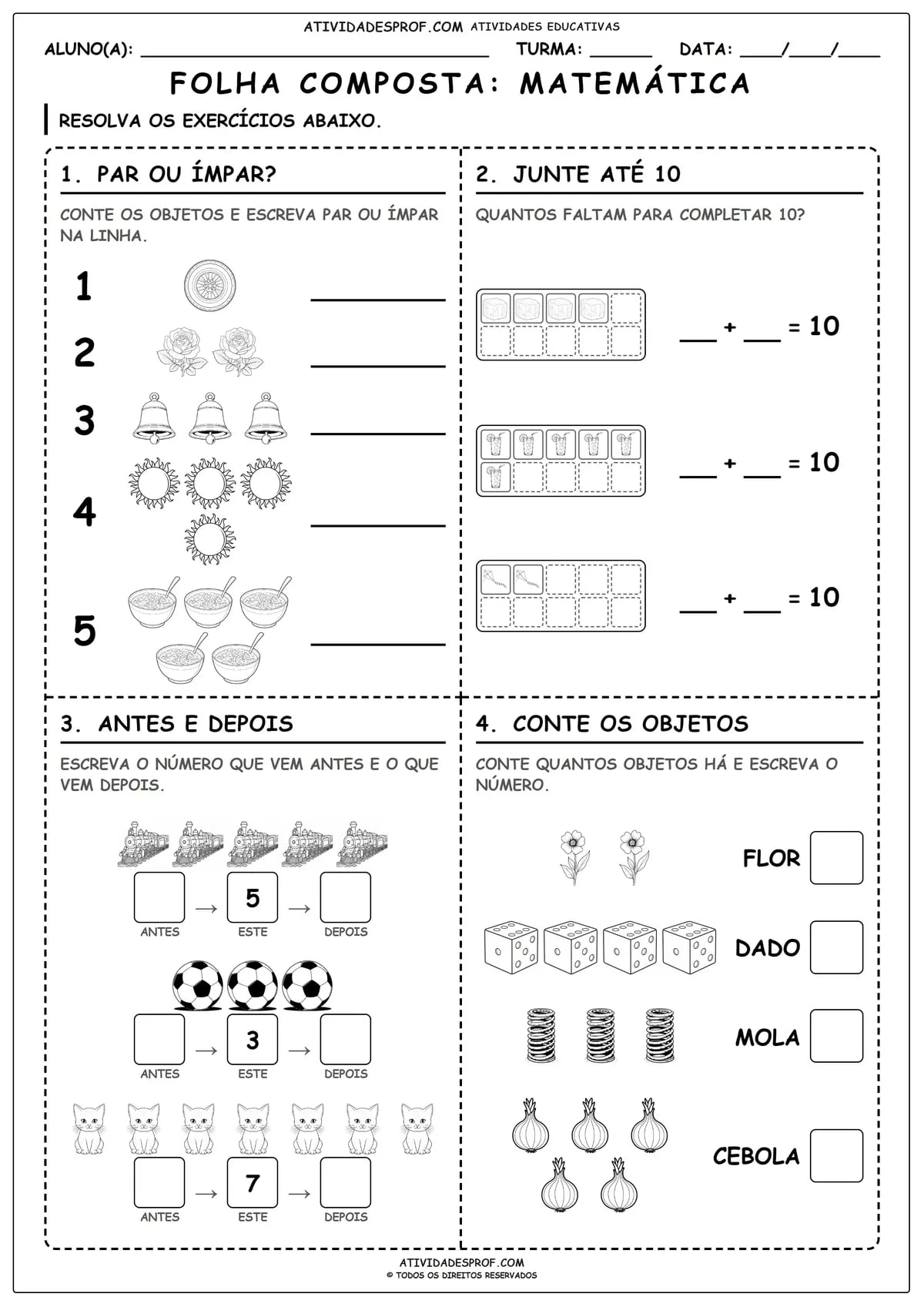 FOLHA COMPOSTA: MATEMÁTICA