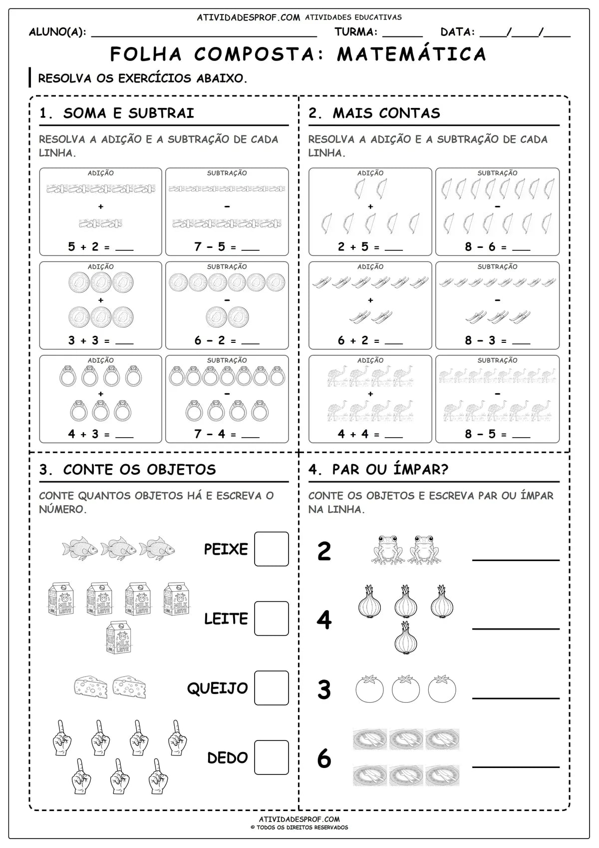FOLHA COMPOSTA: MATEMÁTICA