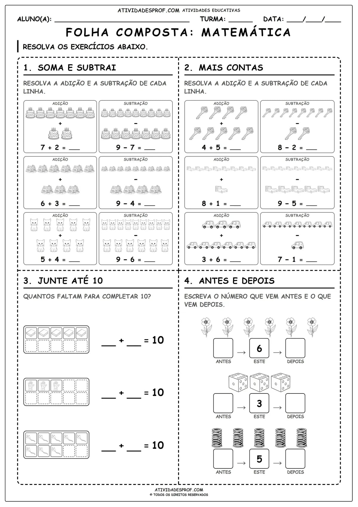FOLHA COMPOSTA: MATEMÁTICA