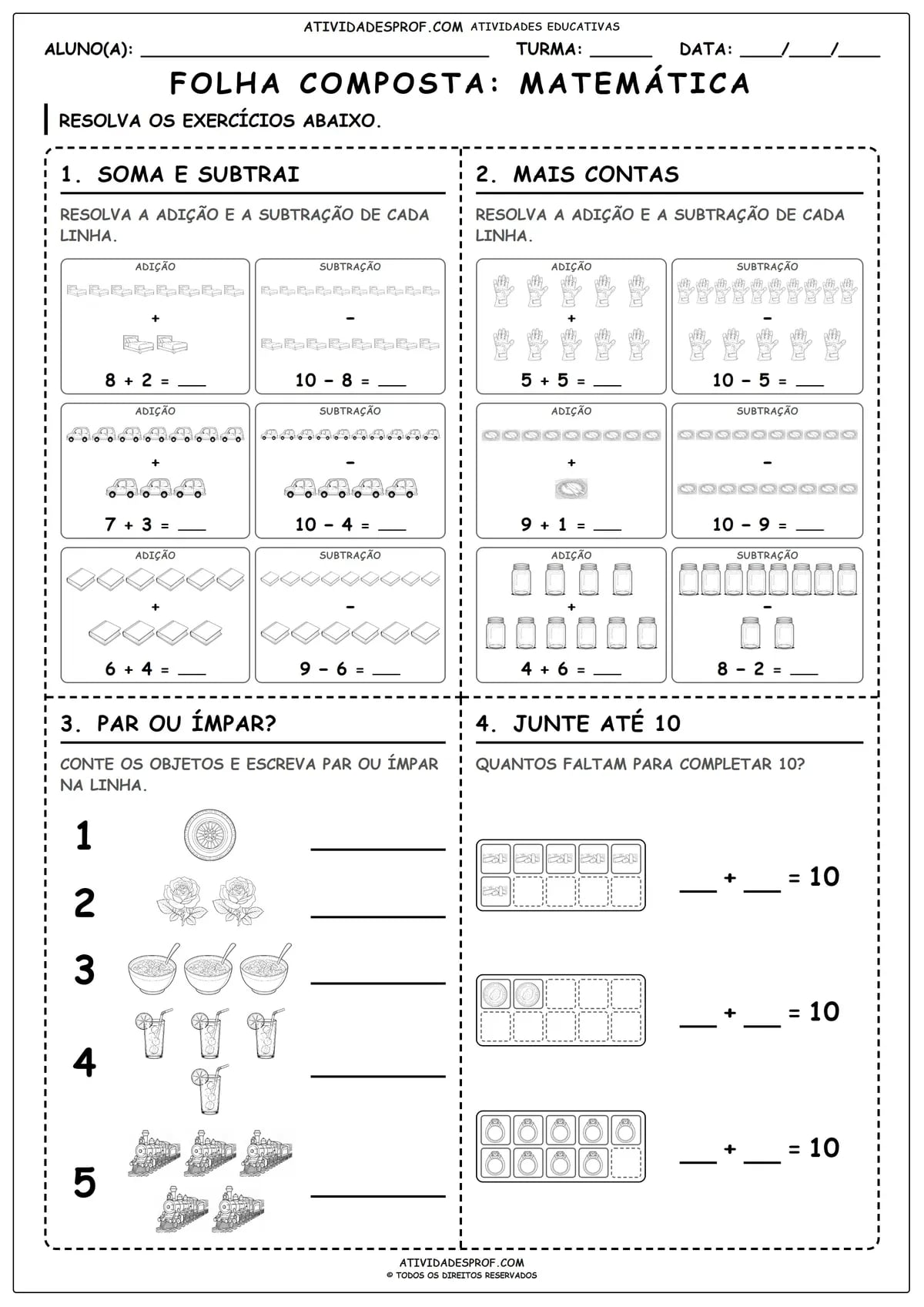 FOLHA COMPOSTA: MATEMÁTICA