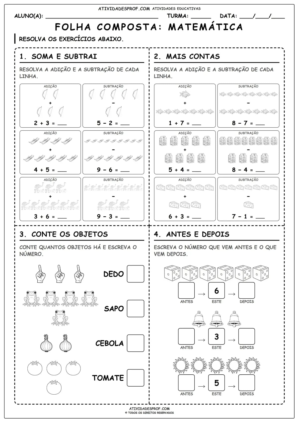 FOLHA COMPOSTA: MATEMÁTICA