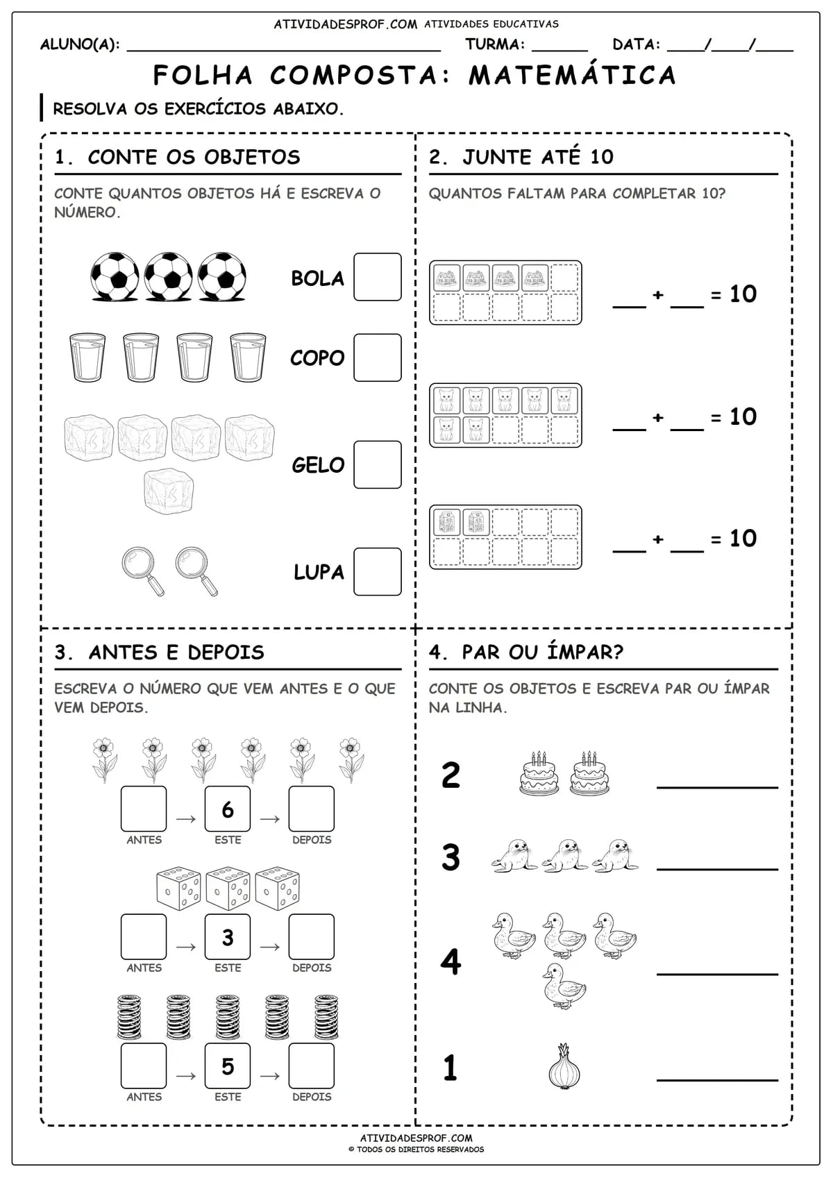 FOLHA COMPOSTA: MATEMÁTICA