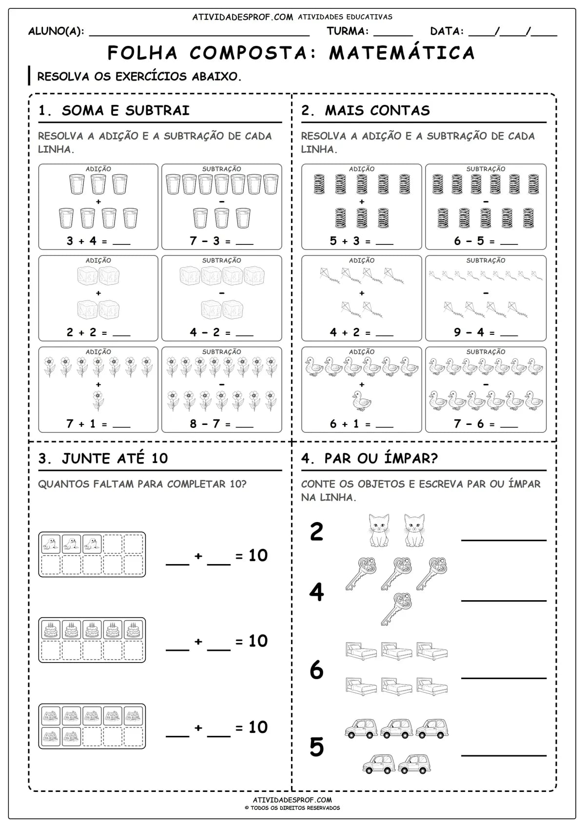 FOLHA COMPOSTA: MATEMÁTICA