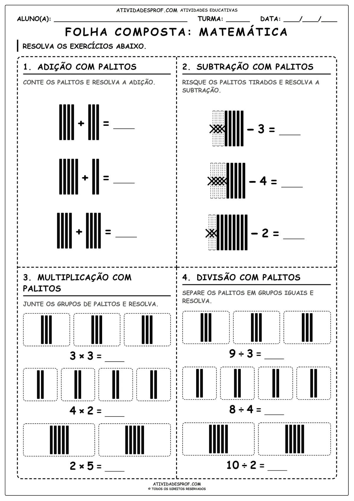FOLHA COMPOSTA: MATEMÁTICA