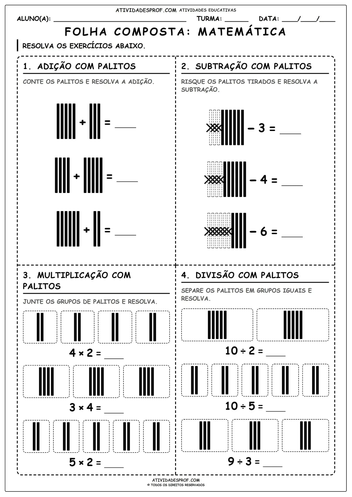 FOLHA COMPOSTA: MATEMÁTICA