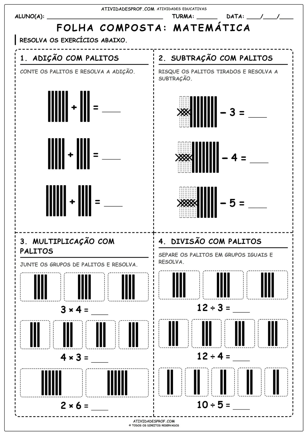 FOLHA COMPOSTA: MATEMÁTICA