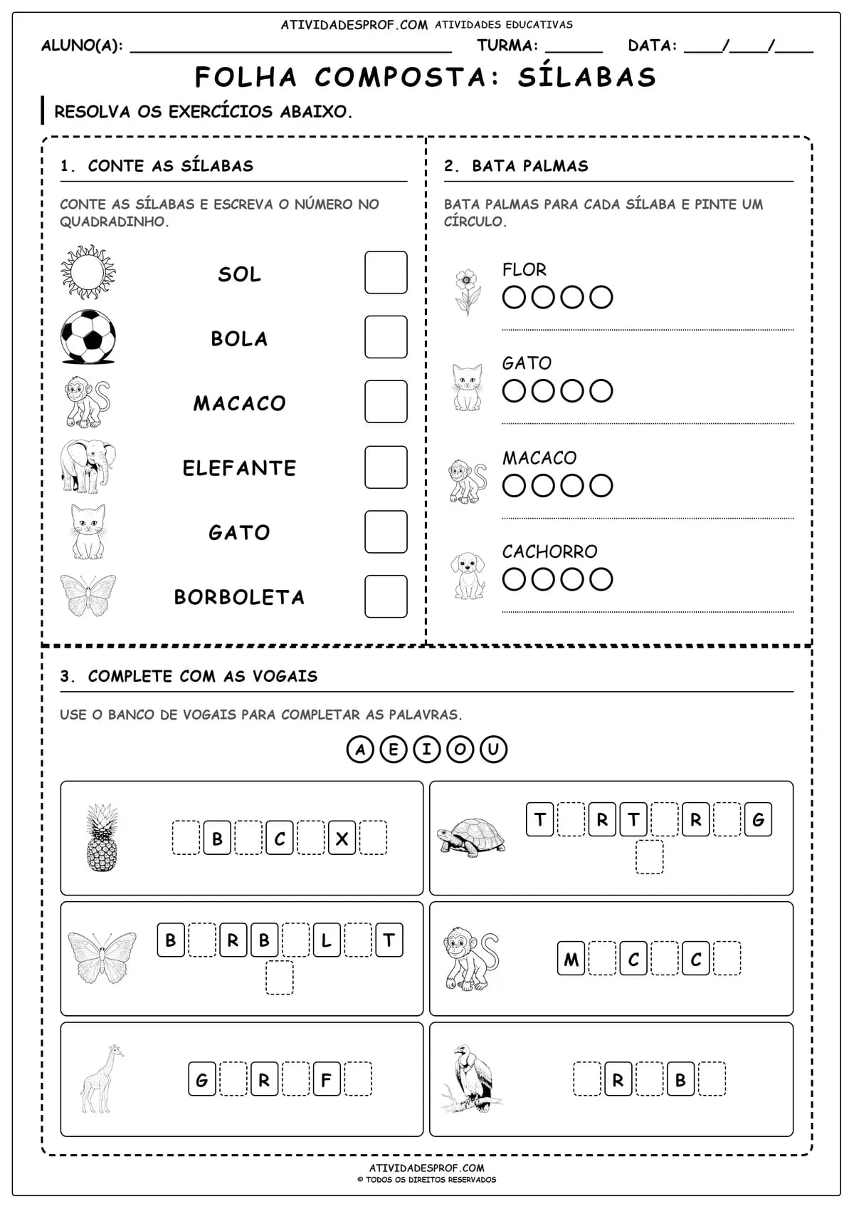 FOLHA COMPOSTA: SÍLABAS