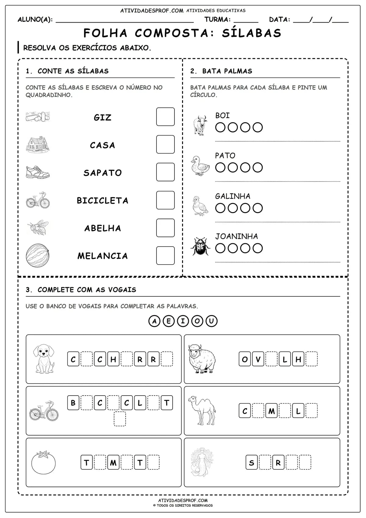 FOLHA COMPOSTA: SÍLABAS