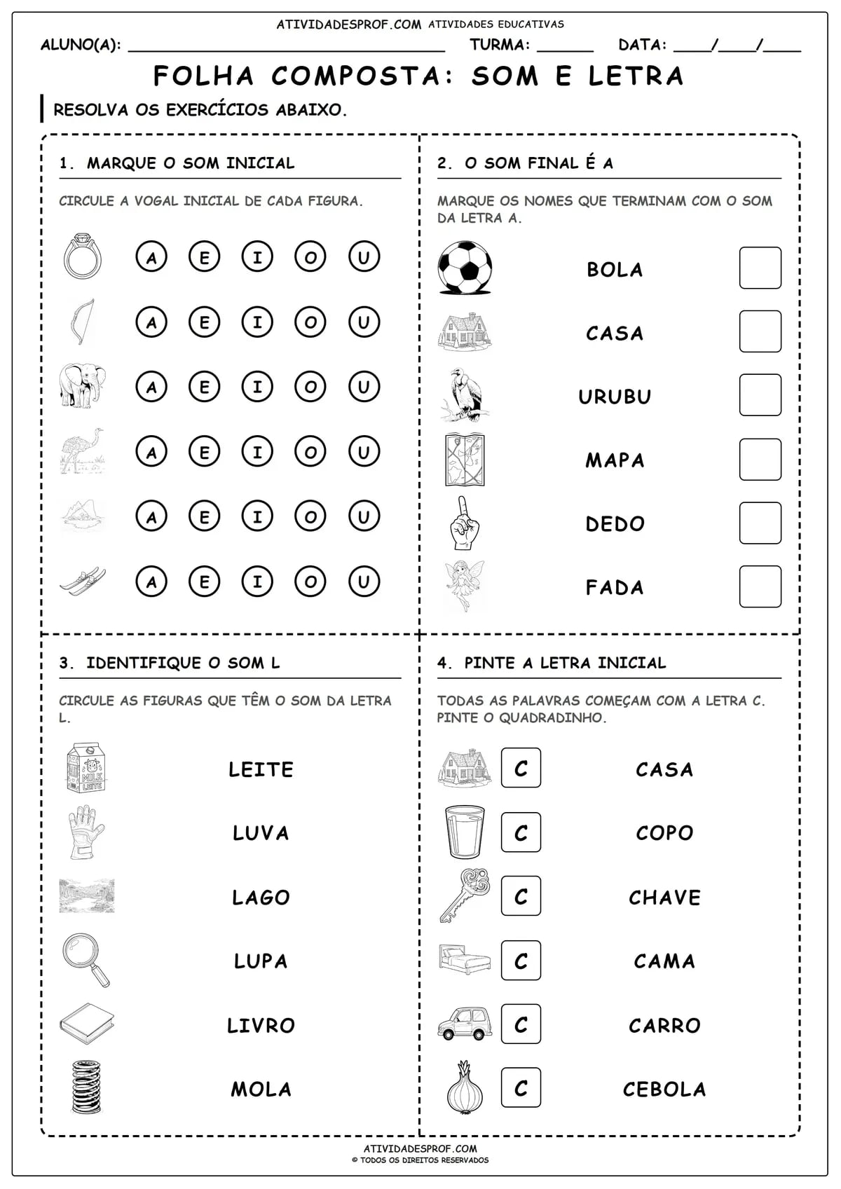 FOLHA COMPOSTA: SOM E LETRA
