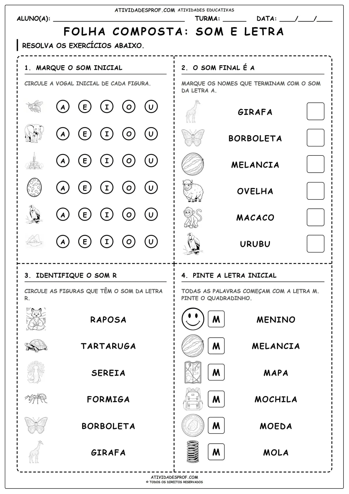 FOLHA COMPOSTA: SOM E LETRA