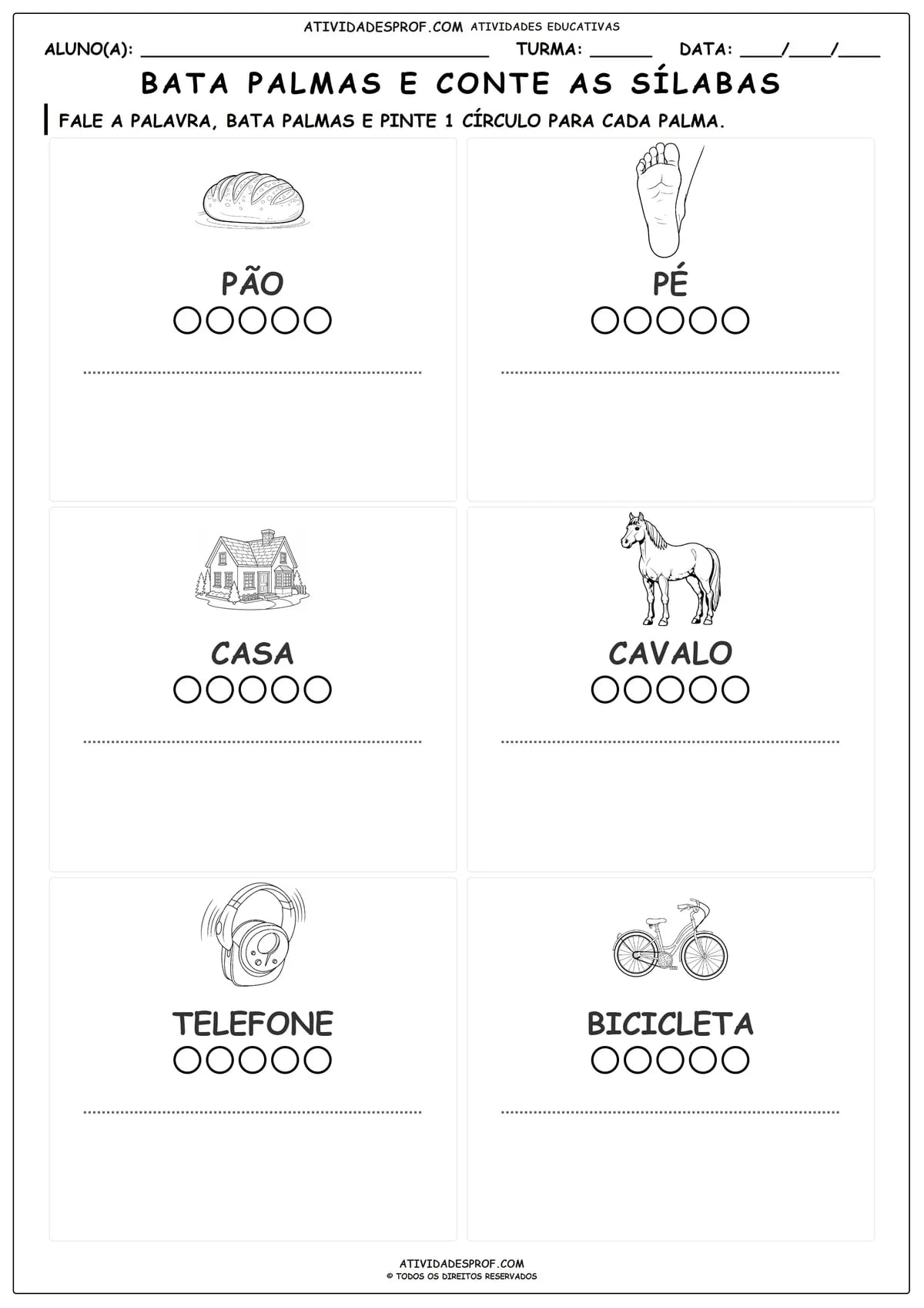 BATA PALMAS E CONTE AS SÍLABAS