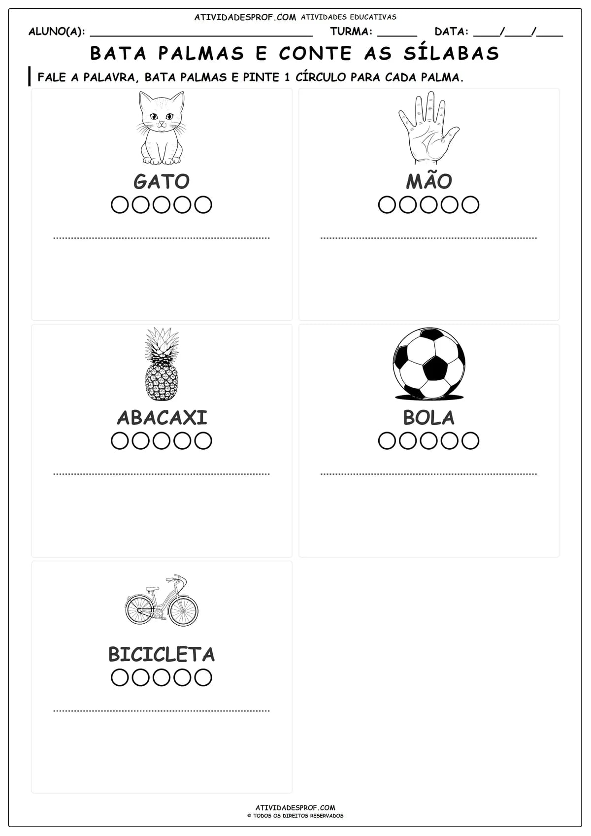 BATA PALMAS E CONTE AS SÍLABAS