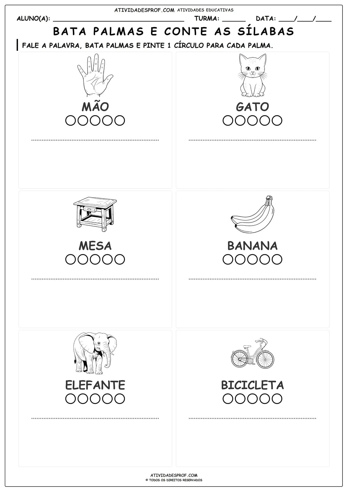 BATA PALMAS E CONTE AS SÍLABAS
