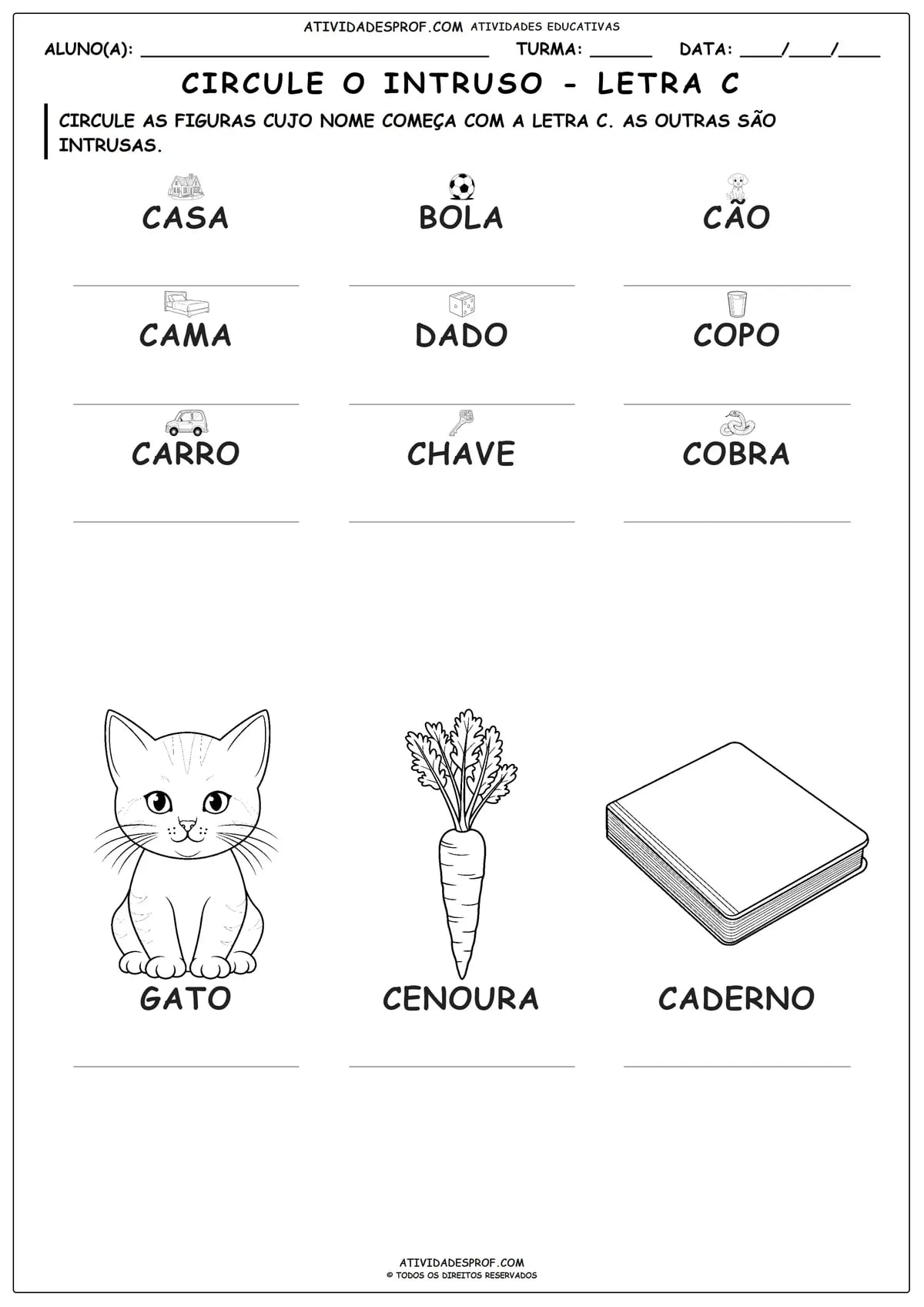 CIRCULE O INTRUSO - LETRA C