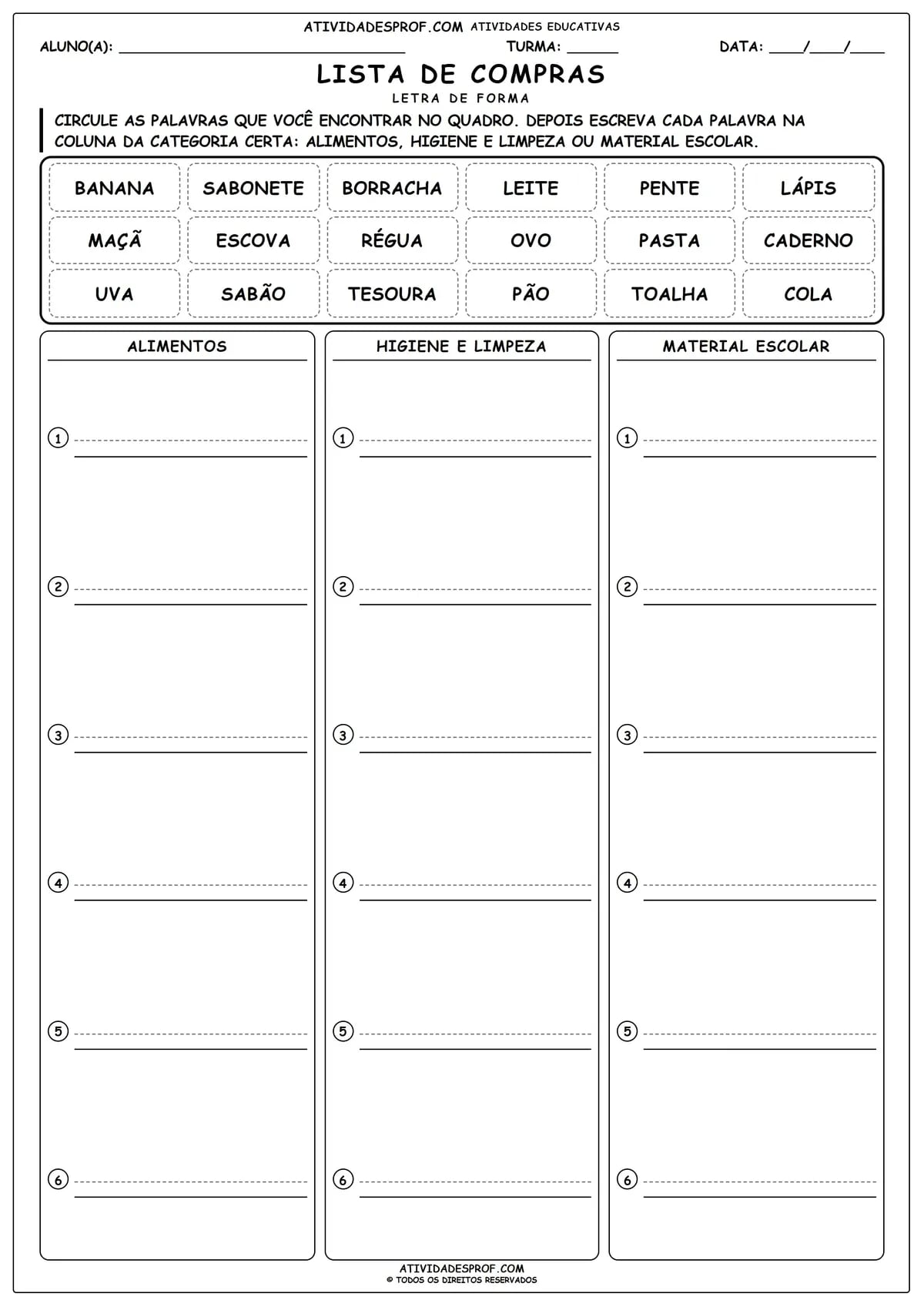 LISTA DE COMPRAS