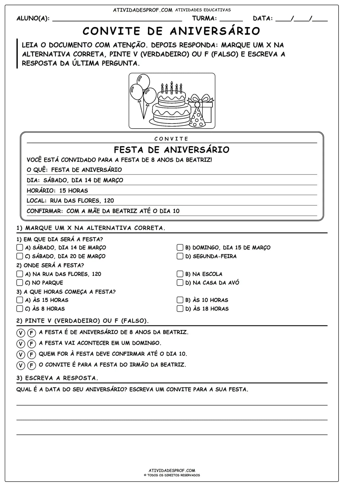 Convite de Aniversário