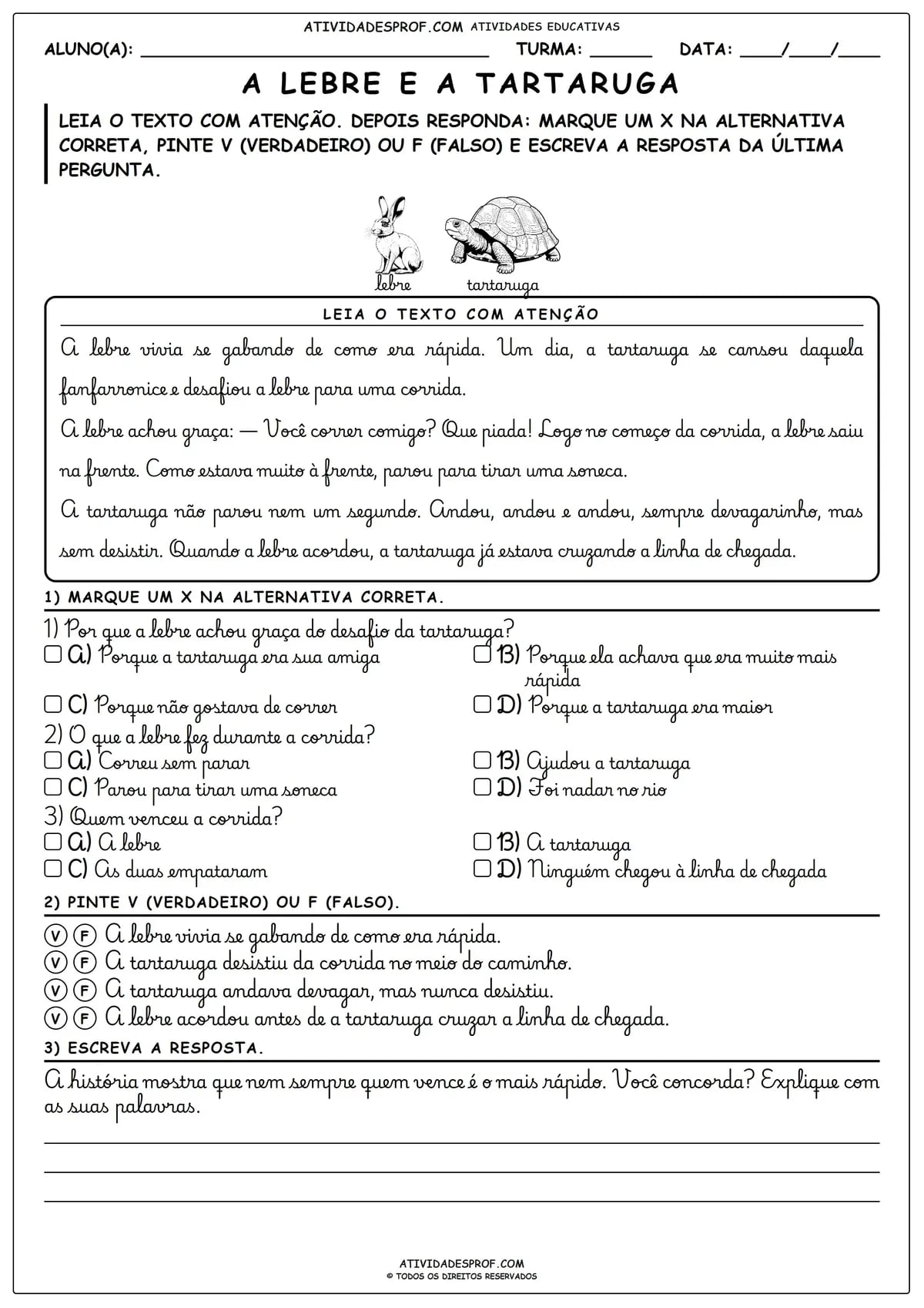 A Lebre e a Tartaruga