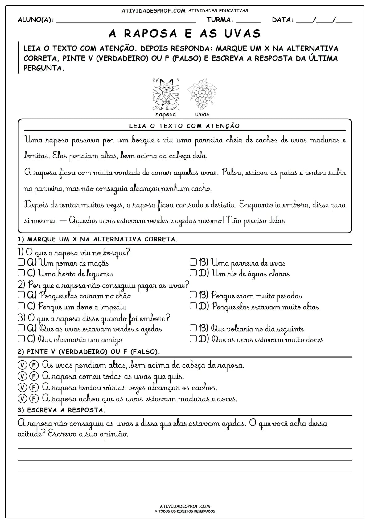 A Raposa e as Uvas
