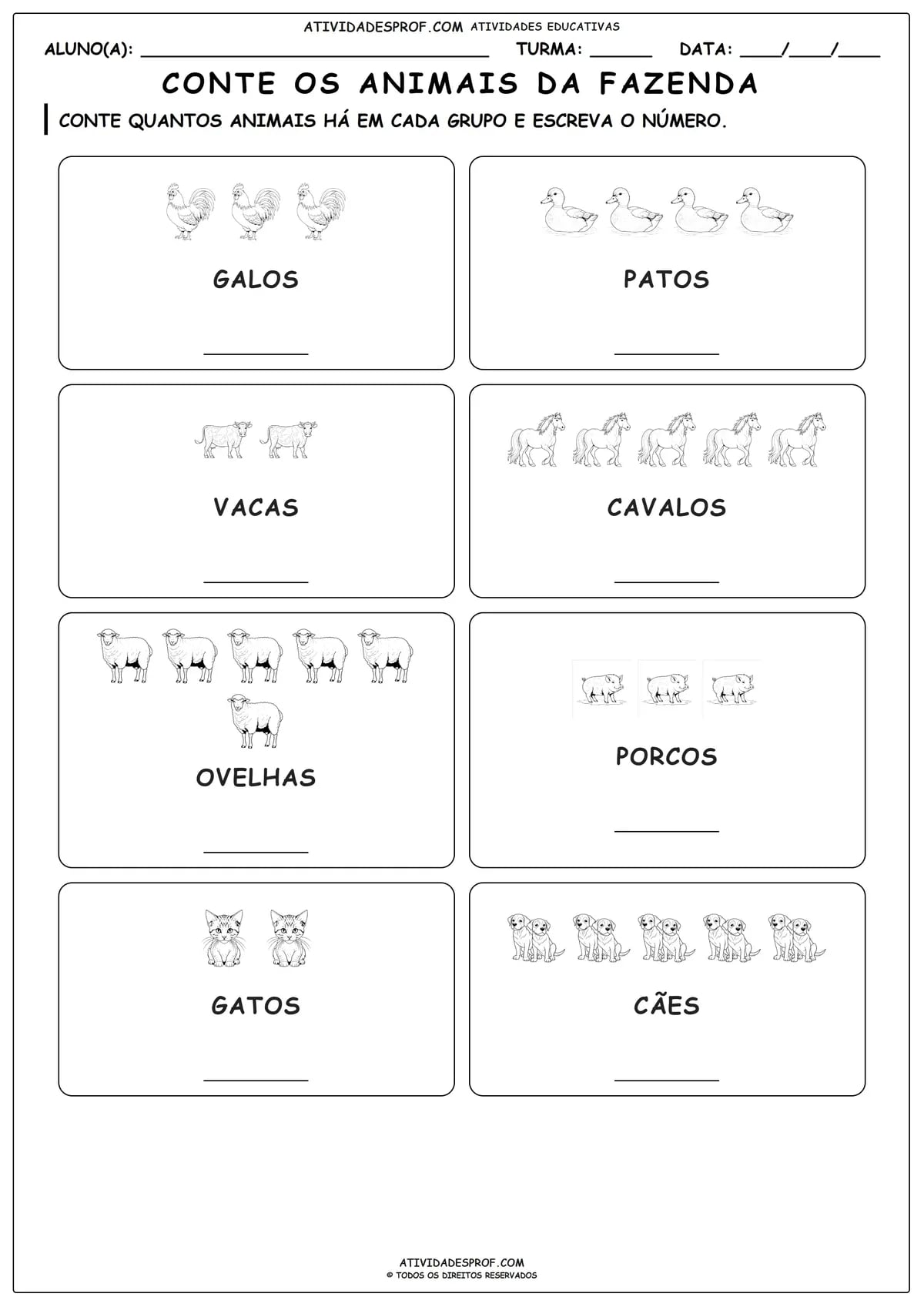 CONTE OS ANIMAIS DA FAZENDA