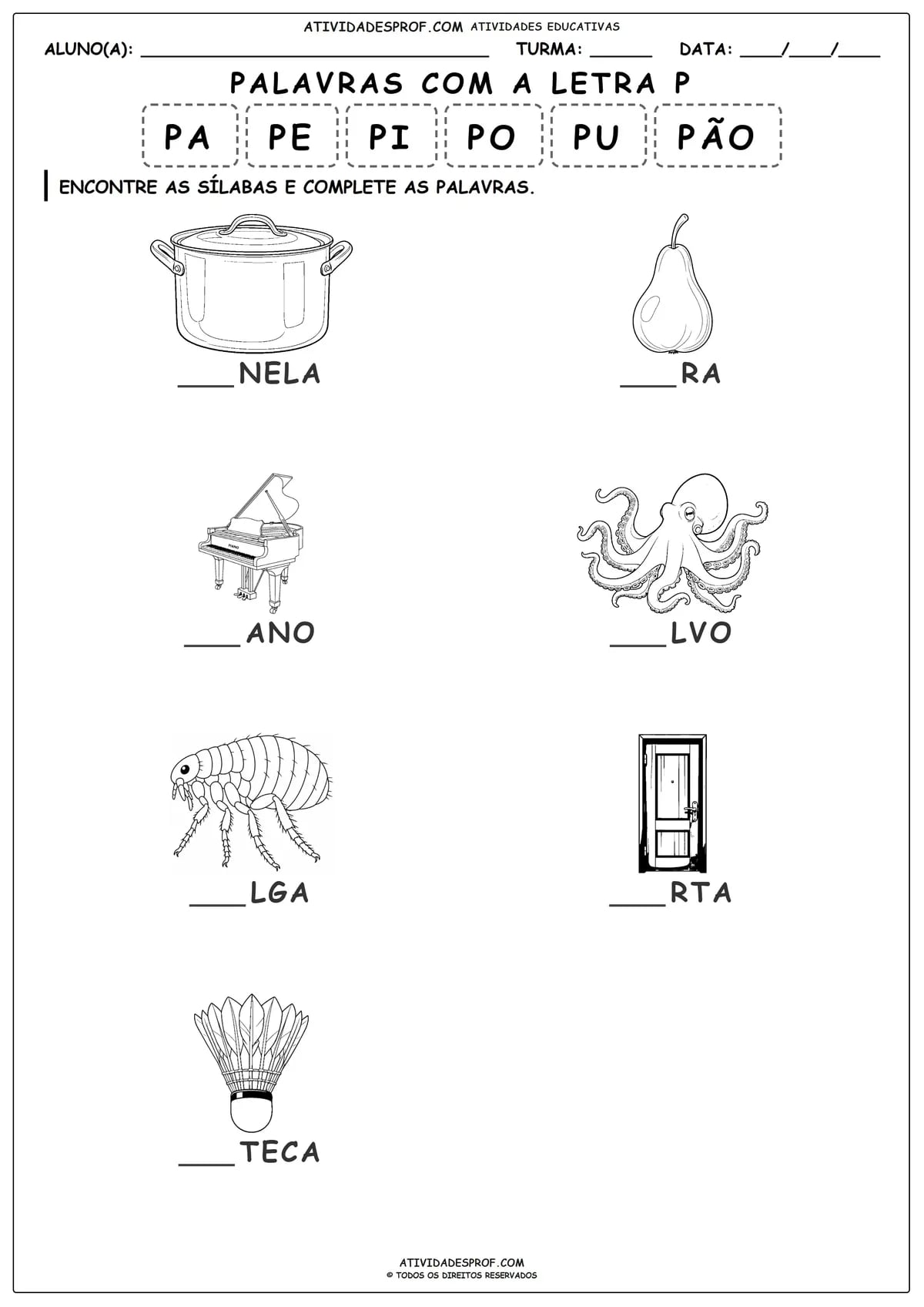 PALAVRAS COM A LETRA P