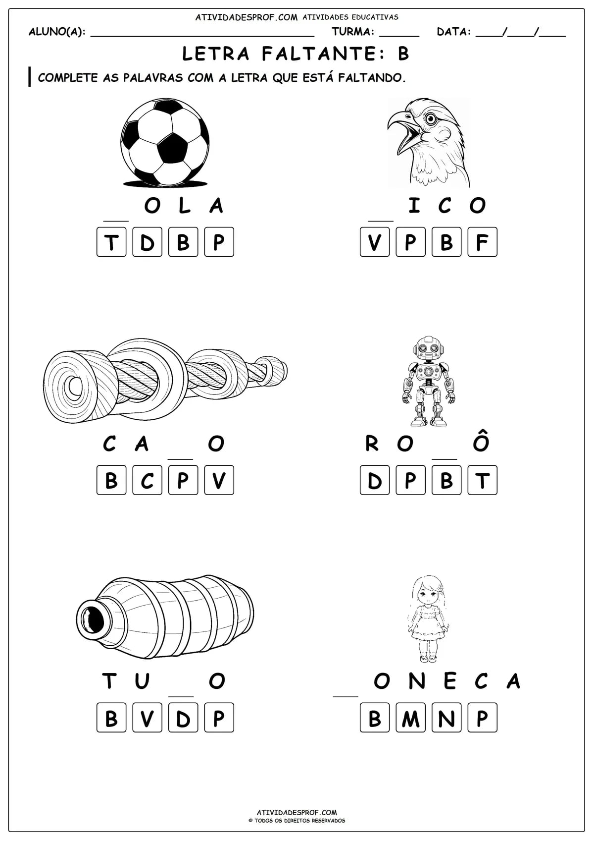 LETRA FALTANTE: B