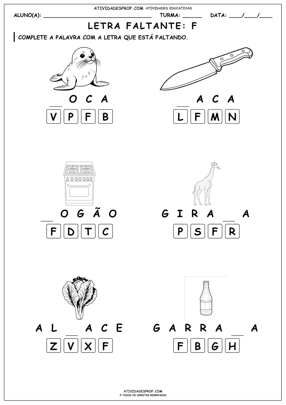 LETRA FALTANTE: F