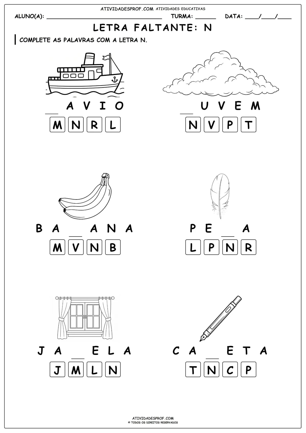 LETRA FALTANTE: N