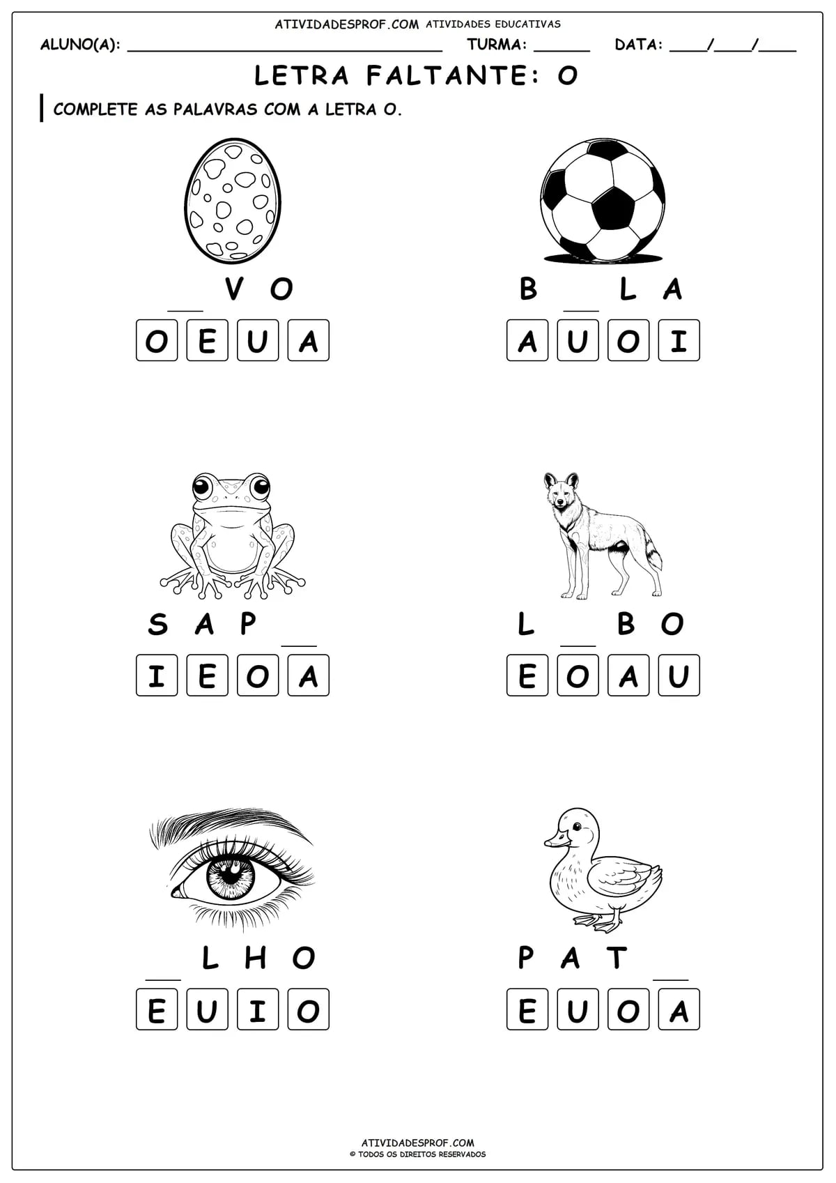LETRA FALTANTE: O