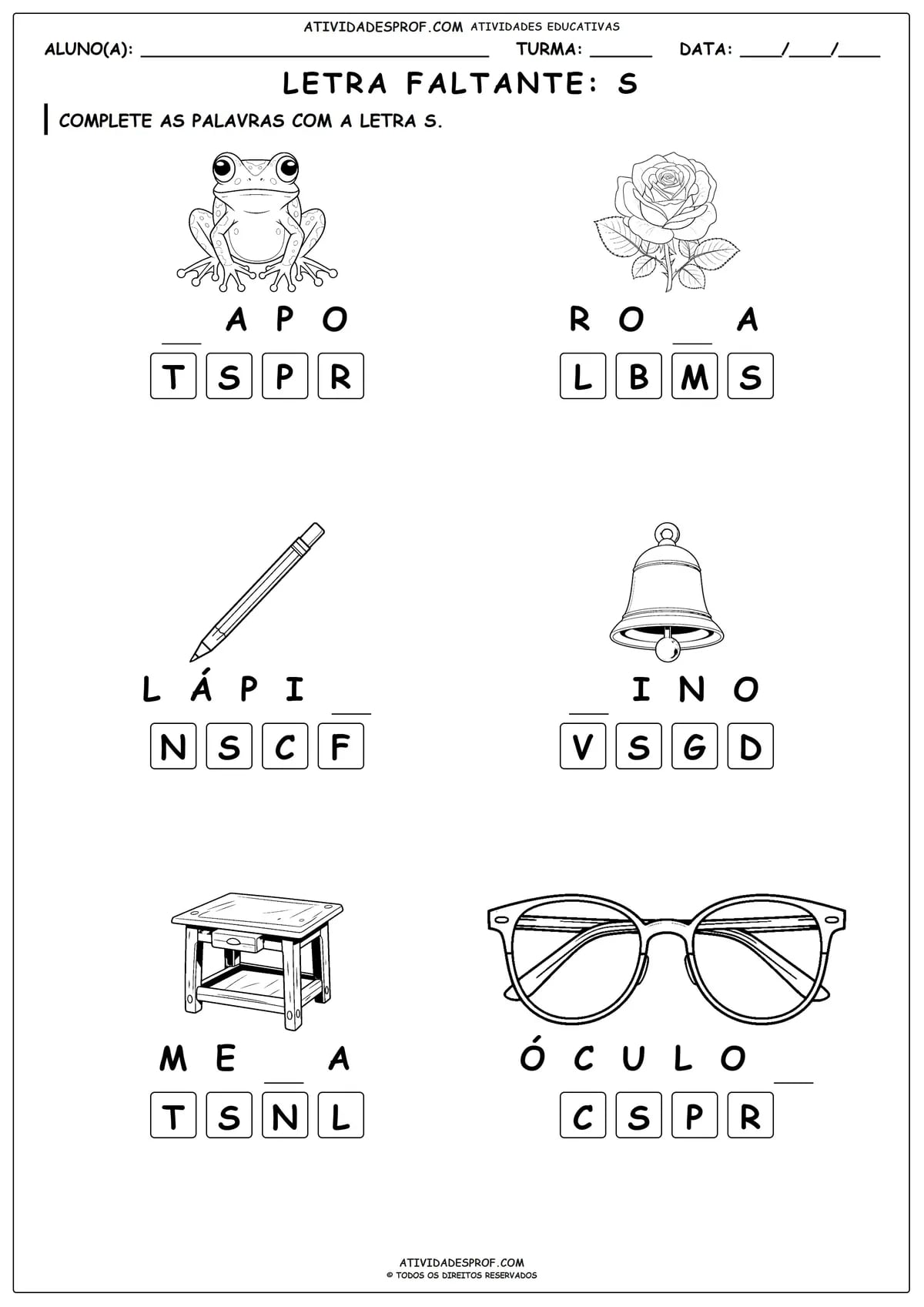 LETRA FALTANTE: S