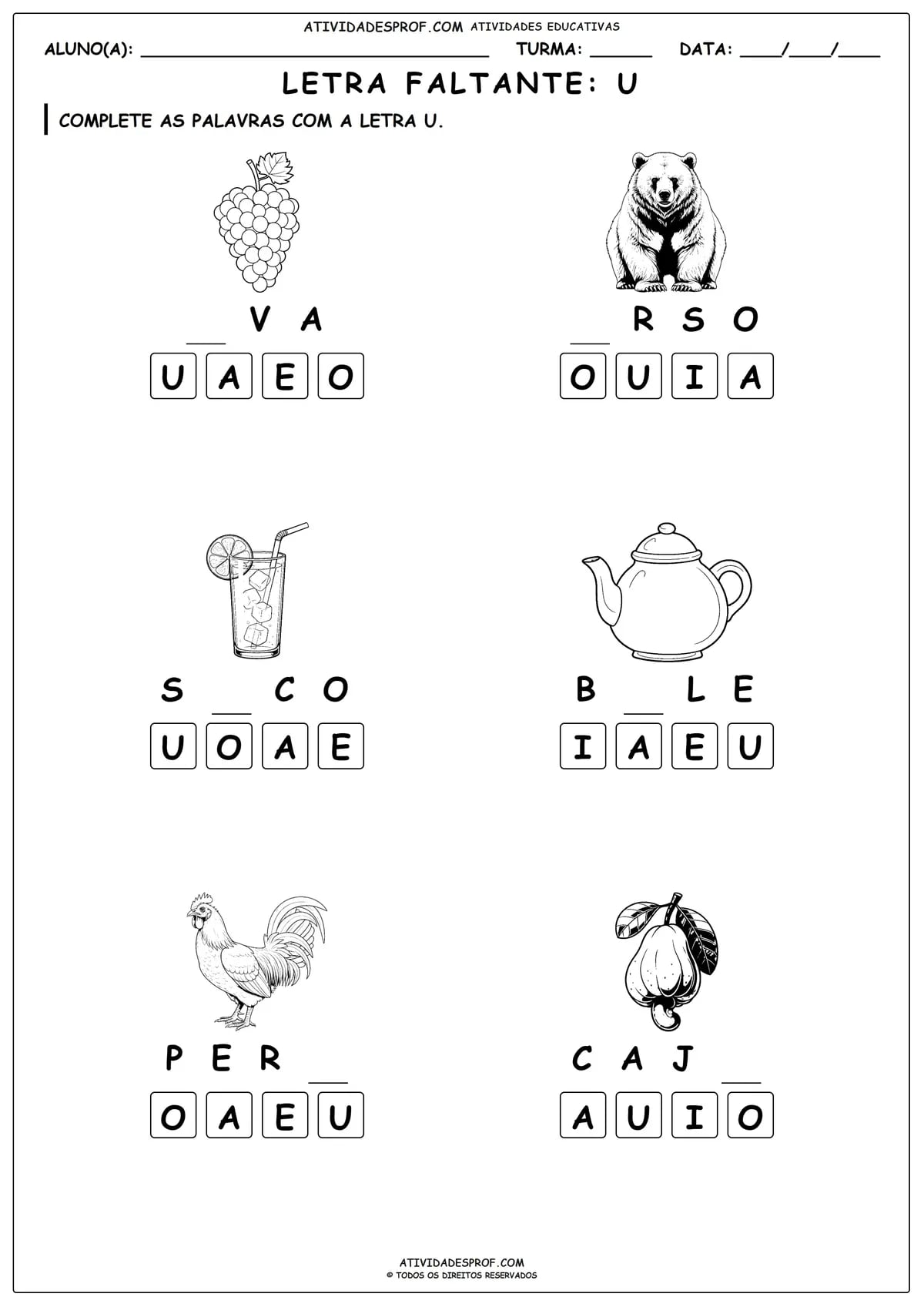 LETRA FALTANTE: U