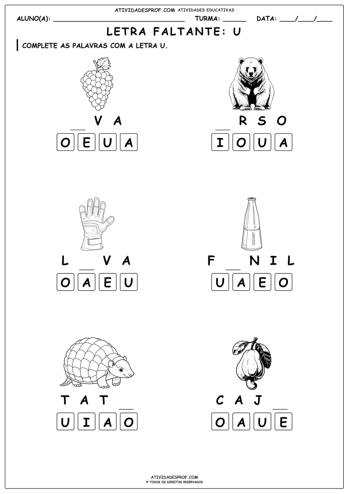 LETRA FALTANTE: U