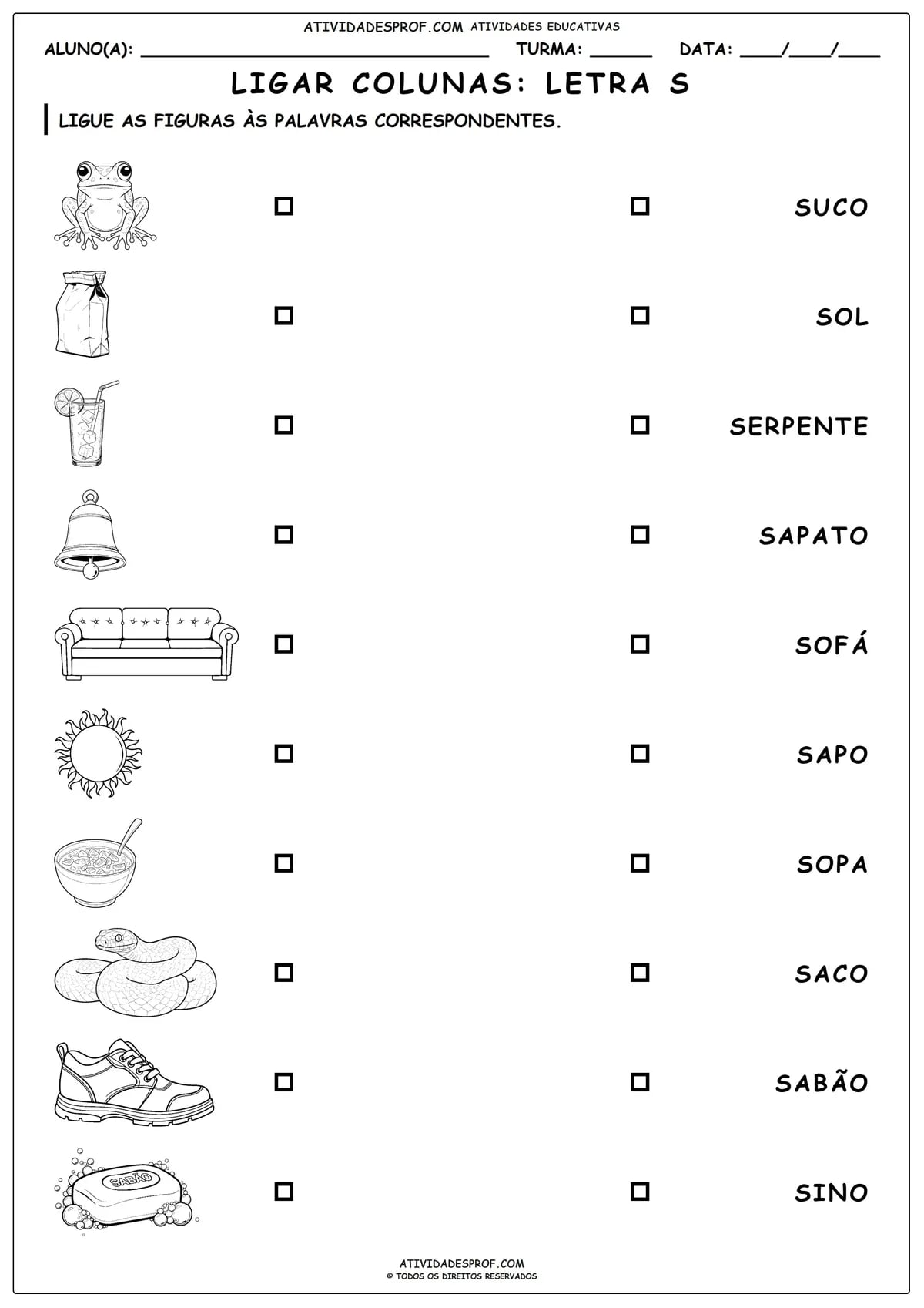 LIGAR COLUNAS: LETRA S