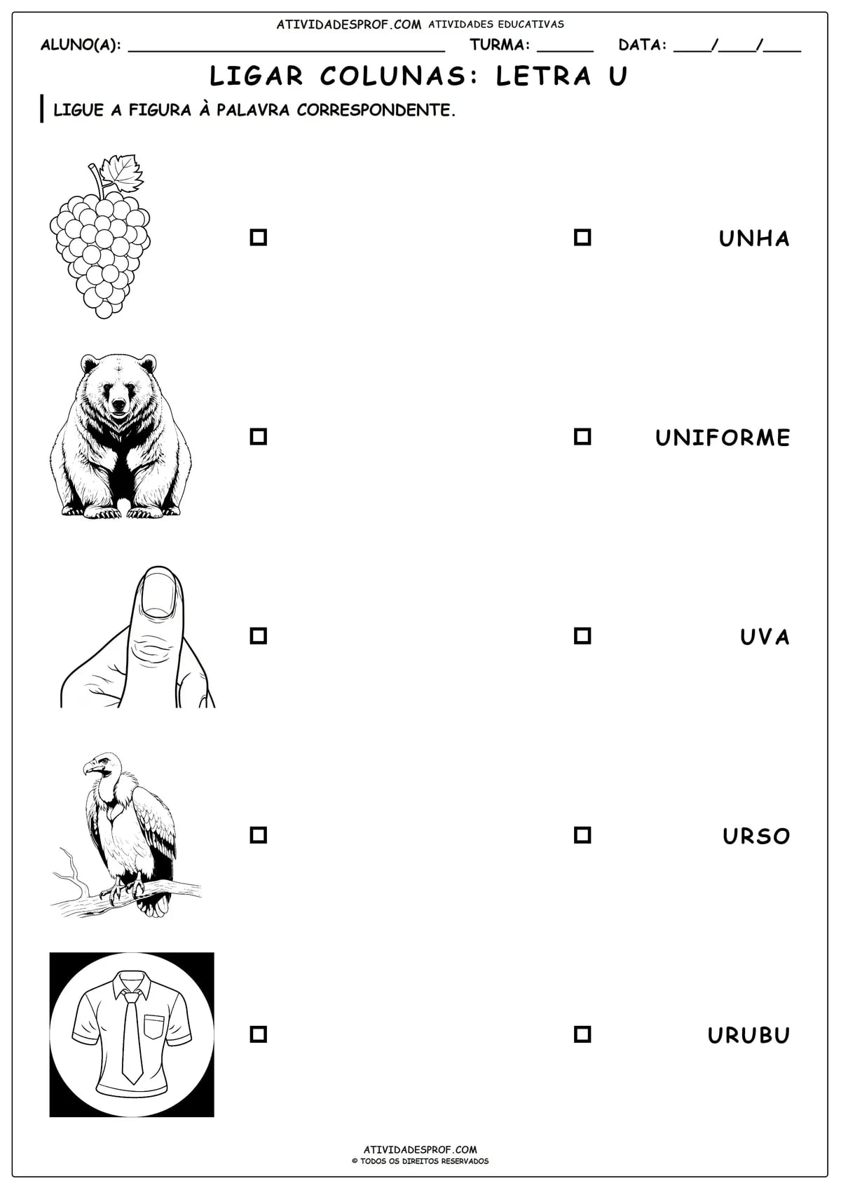 LIGAR COLUNAS: LETRA U