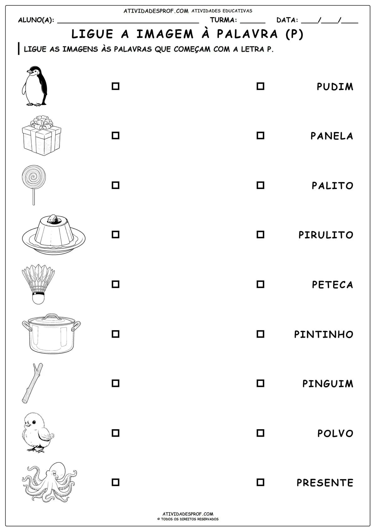 LIGUE A IMAGEM À PALAVRA (P)