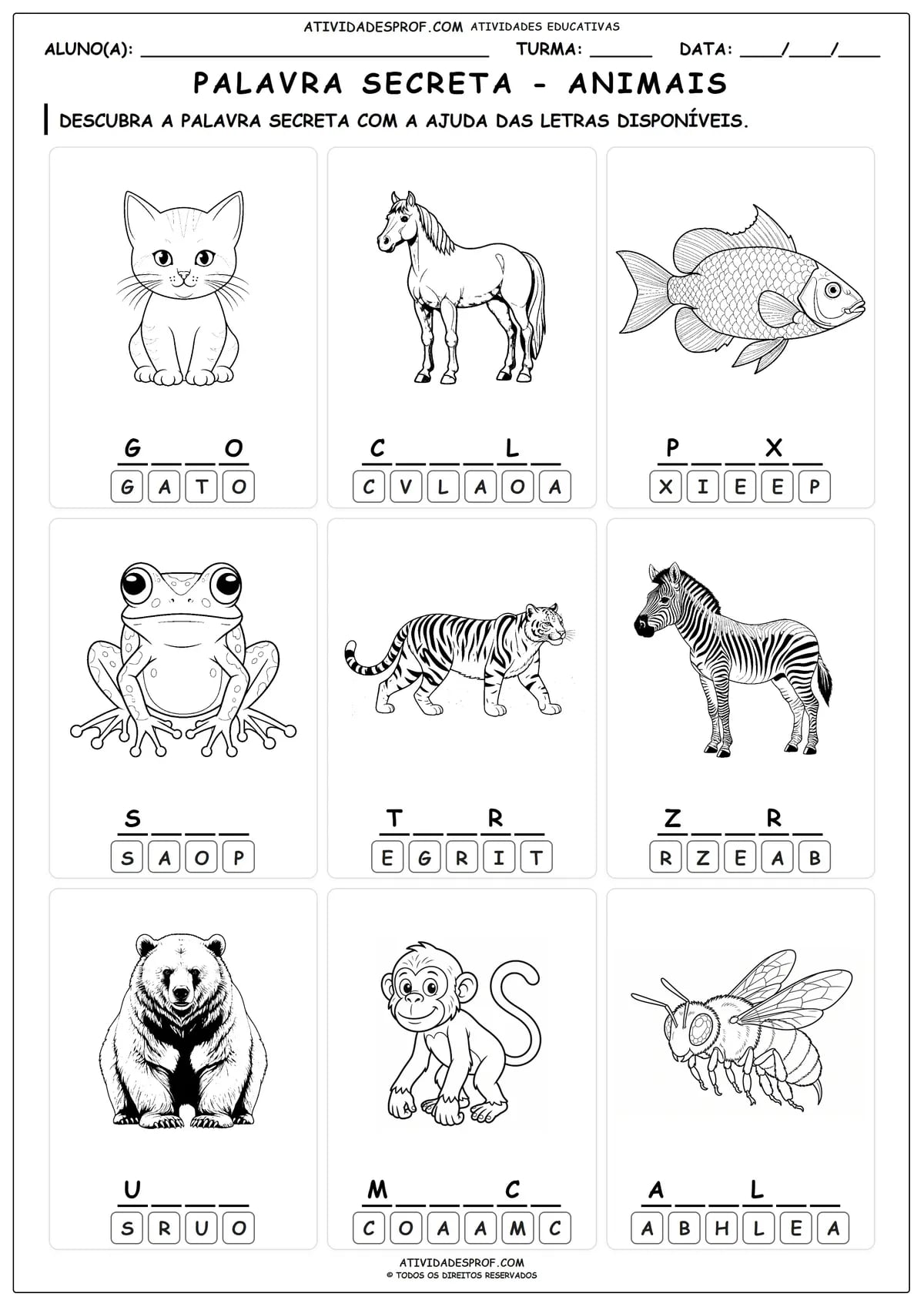 Palavra Secreta Animais 001