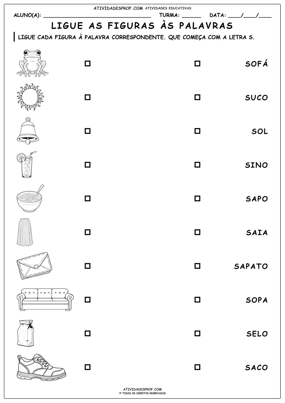 LIGUE AS FIGURAS ÀS PALAVRAS